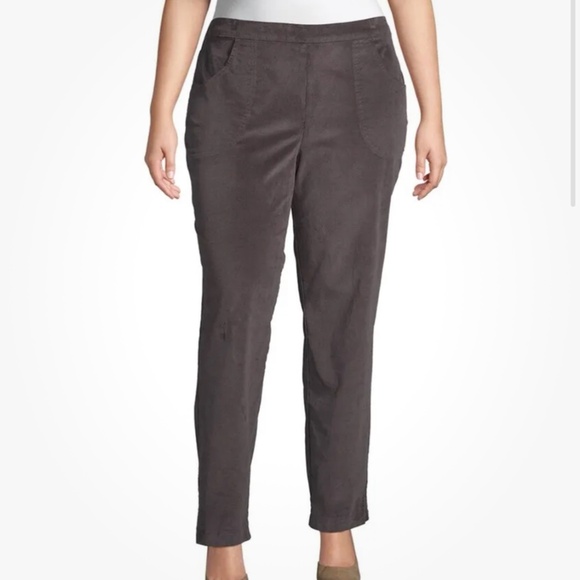Just My Size Pants - Just My Size Women’s Gray Stretch Corduroy 2 Pocket Pants 3X NEW